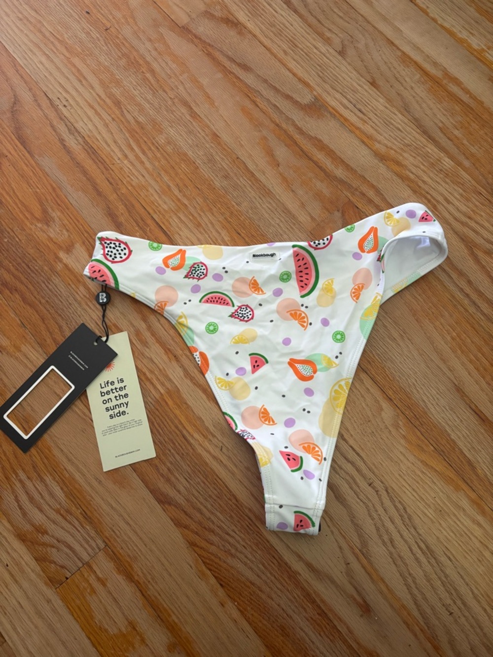 NWT XL Blackbough White Fruit & Citrus Print Bikini Bottom